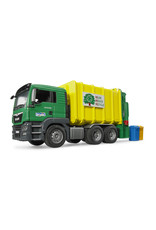 Bruder Bruder 03764 MAN TGS Vuilniswagen met Achterlader, Geel/Groen (1:16) Bruder Bruder 03764 MAN TGS Vuilniswagen met Achterlader, Geel/Groen (1:16)