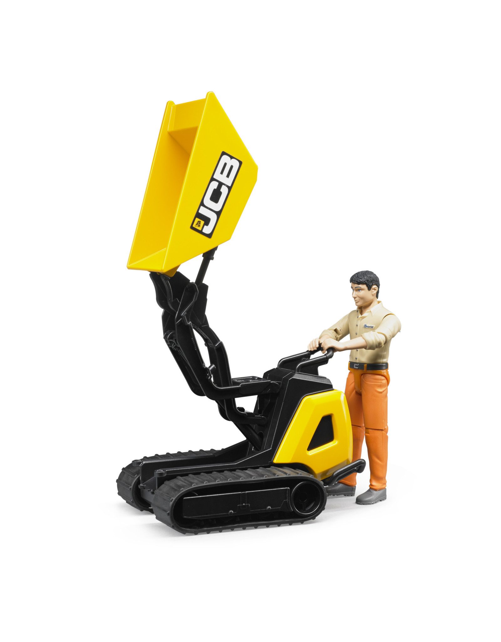 Bruder Bruder Bworld 62004 JCB Dumpster HTD-5 met Bouwvakker (1:16)