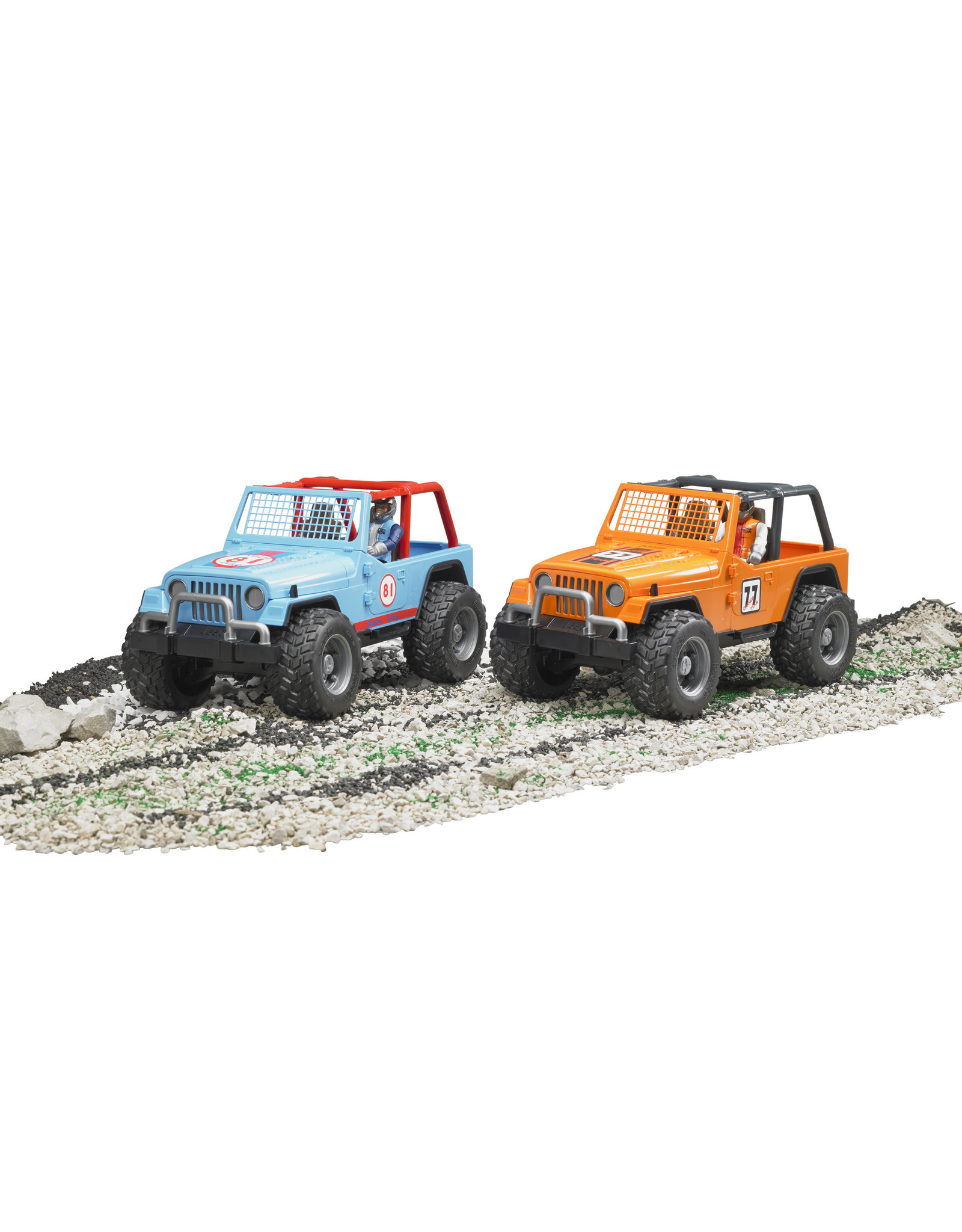 Bruder Bruder 02541 Jeep Cross Country Racer Blauw met Autocoureur (1:16)