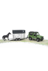 Bruder Bruder 02592 Land Rover Defender met Paardentrailer en Paard (1:16)