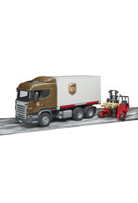 Bruder Bruder 03581 Scania R-serie Vrachtwagen UPS met Heftruck (1:16) Bruder Bruder 03581 Scania R-serie Vrachtwagen UPS met Heftruck (1:16)