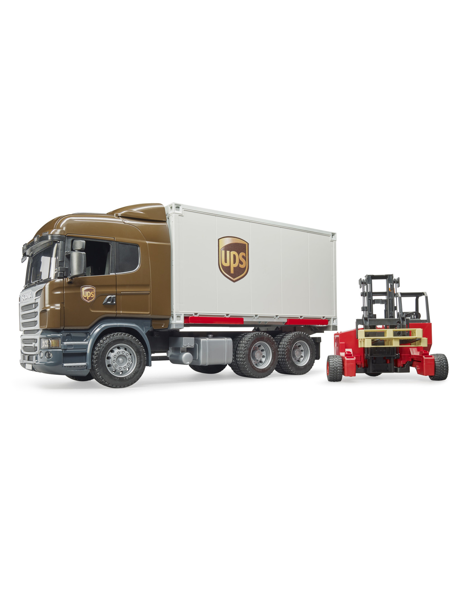 Bruder Bruder 03581 Scania R-serie Vrachtwagen UPS met Heftruck (1:16)