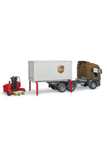 Bruder Bruder 03581 Scania R-serie Vrachtwagen UPS met Heftruck (1:16) Bruder Bruder 03581 Scania R-serie Vrachtwagen UPS met Heftruck (1:16)