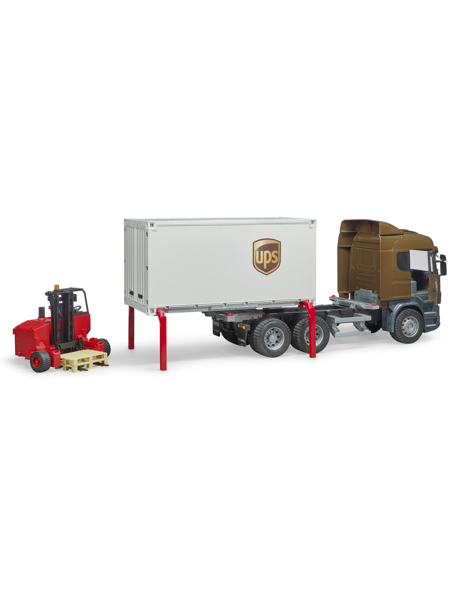 Bruder Bruder 03581 Scania R-serie Vrachtwagen UPS met Heftruck (1:16)