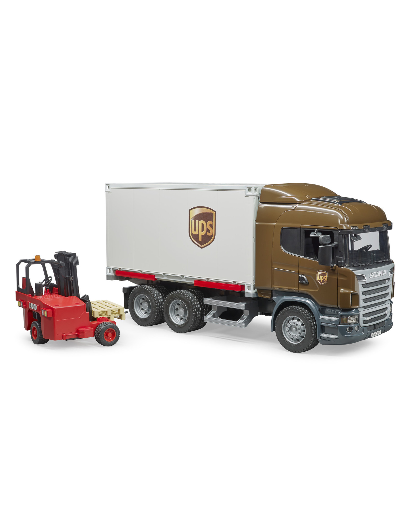 Bruder Bruder 03581 Scania R-serie Vrachtwagen UPS met Heftruck (1:16)