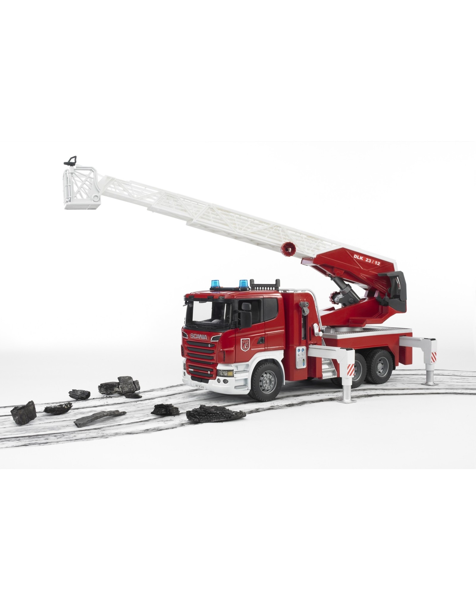 Bruder Bruder 03590 Scania R-serie brandweer Ladderwagen met Waterpomp (1:16) + Licht- en Geluidsmodule