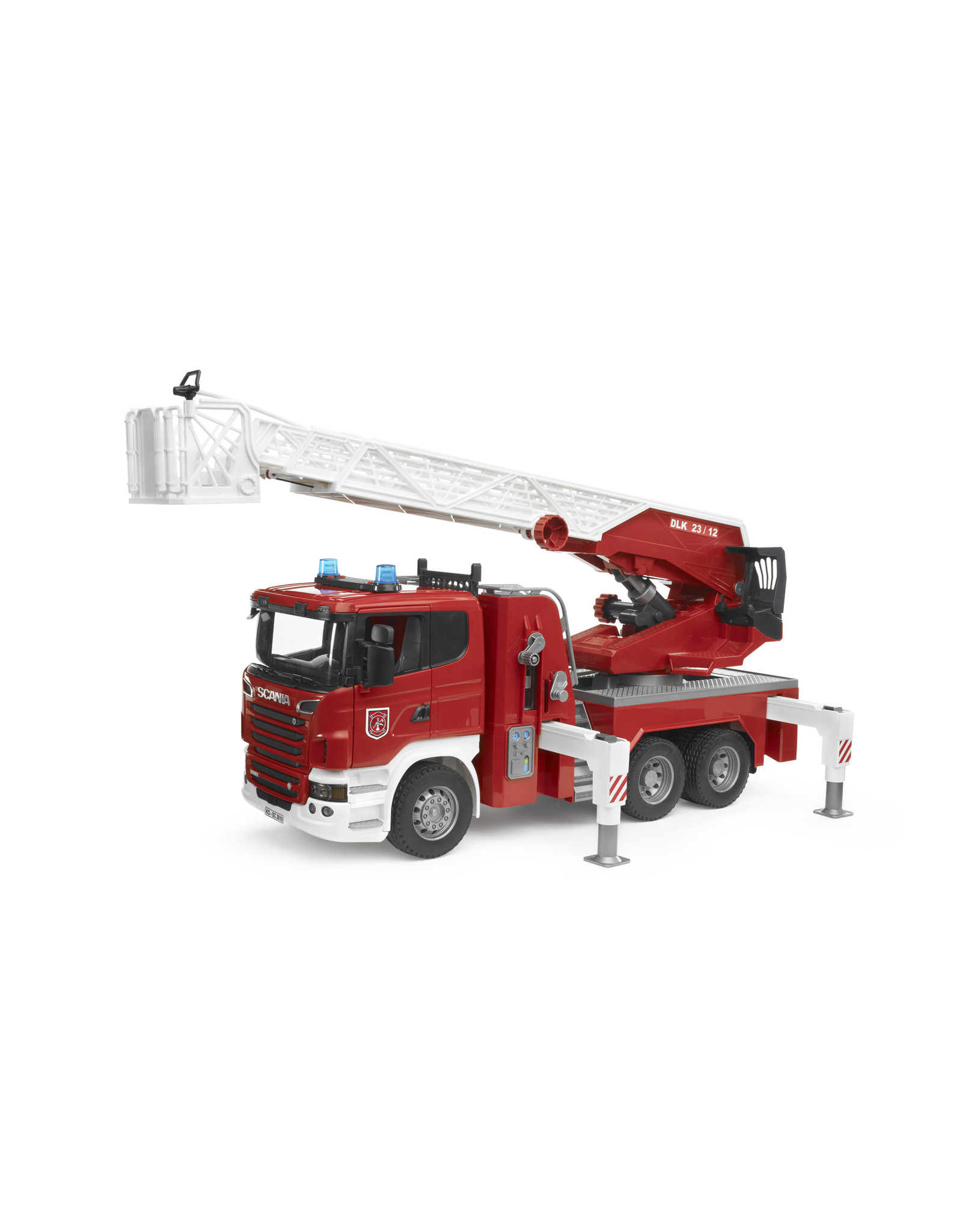 Bruder Bruder 03590 Scania R-serie brandweer Ladderwagen met Waterpomp (1:16) + Licht- en Geluidsmodule