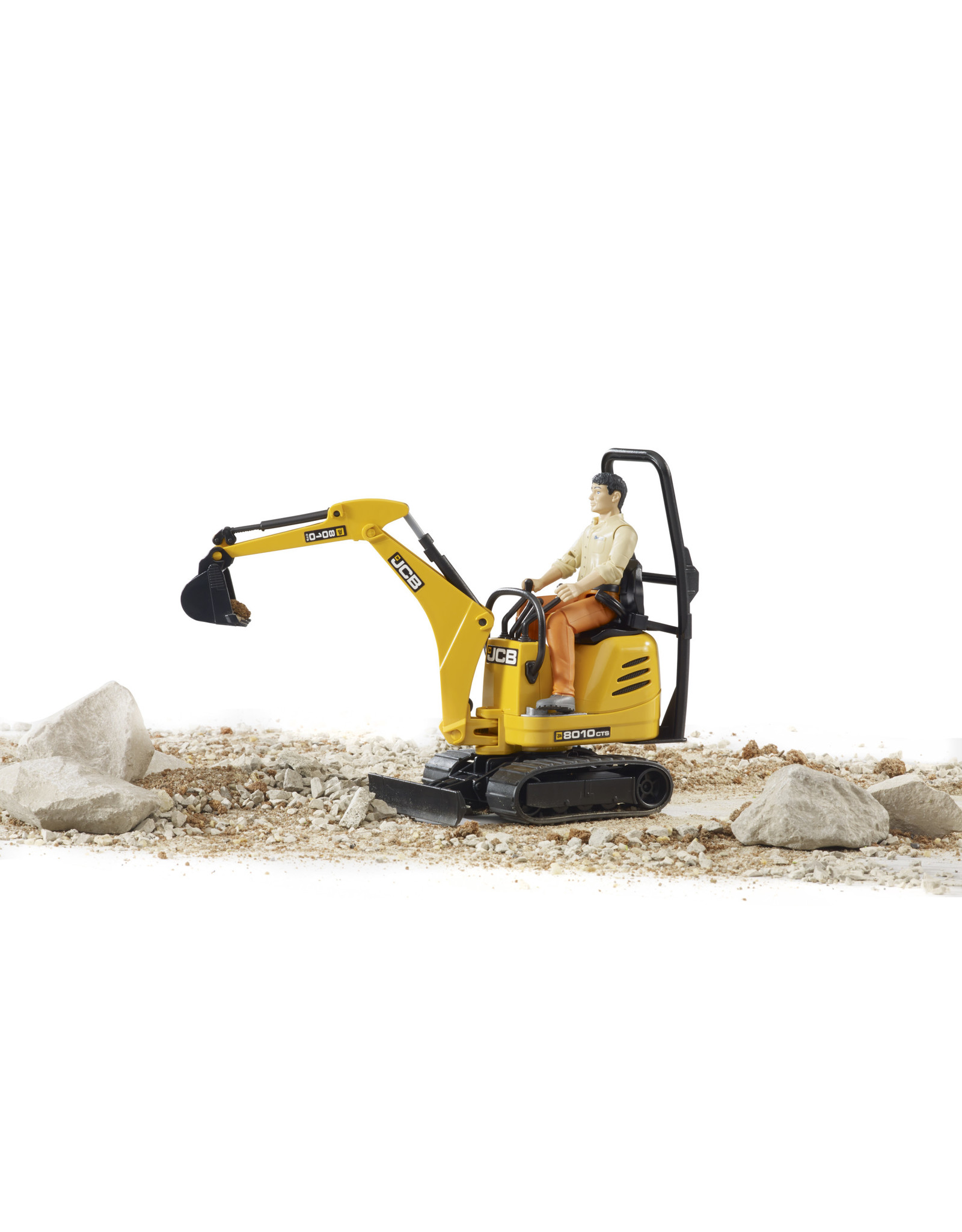 Bruder Bruder Bworld 62002 JCB Micro Graafmachine 8010 CTS met Bouwvakker (1:16)