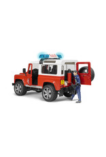 Bruder Bruder 02596 Land Rover Defender Brandweerauto met Brandweerman (1:16) + Licht- en Geluidsmodule