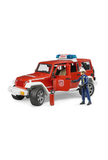 Bruder Bruder 02528 Jeep Wrangler Unlimited Rubicon Brandweerauto met Brandweerman (1:16) + Licht- en Geluidsmodule