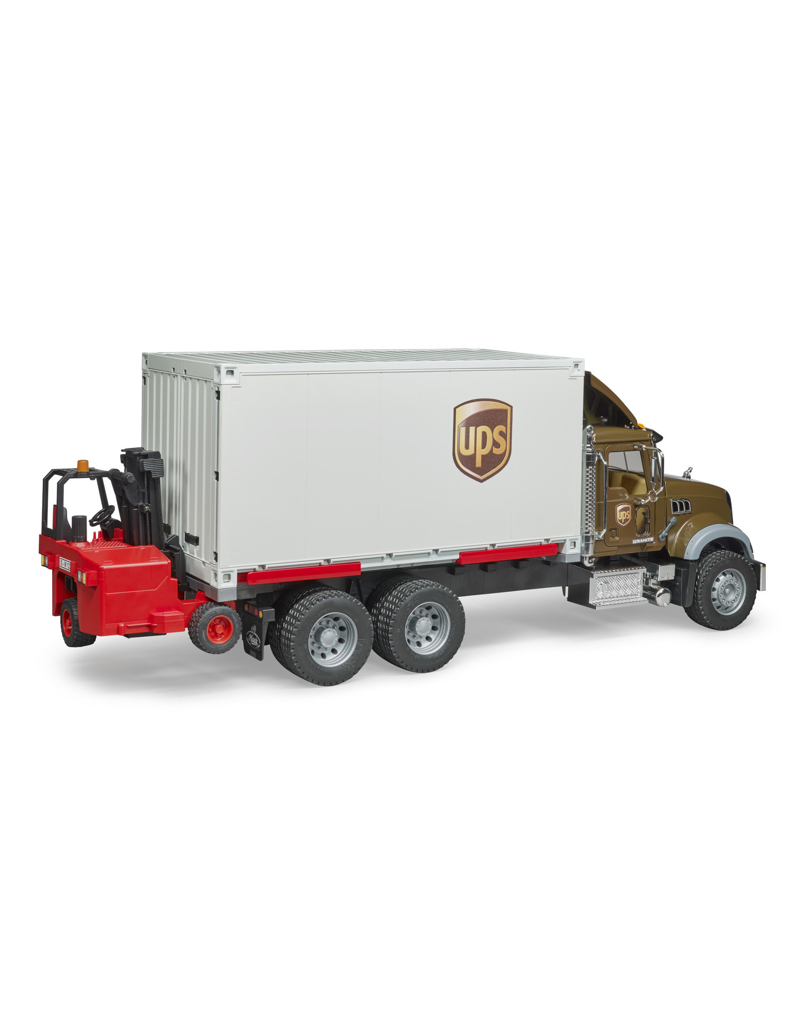 Bruder Bruder 02828 MACK Granite UPS Vrachtwagen met Vorkheftruck (1:16)