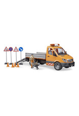 Bruder Bruder 02537 Mercedes Benz Sprinter Wegwerkzaamheden met Arbeider en Accessoires (1:16) + Licht- en Geluidsmodule