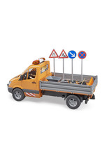 Bruder Bruder 02537 Mercedes Benz Sprinter Wegwerkzaamheden met Arbeider en Accessoires (1:16) + Licht- en Geluidsmodule