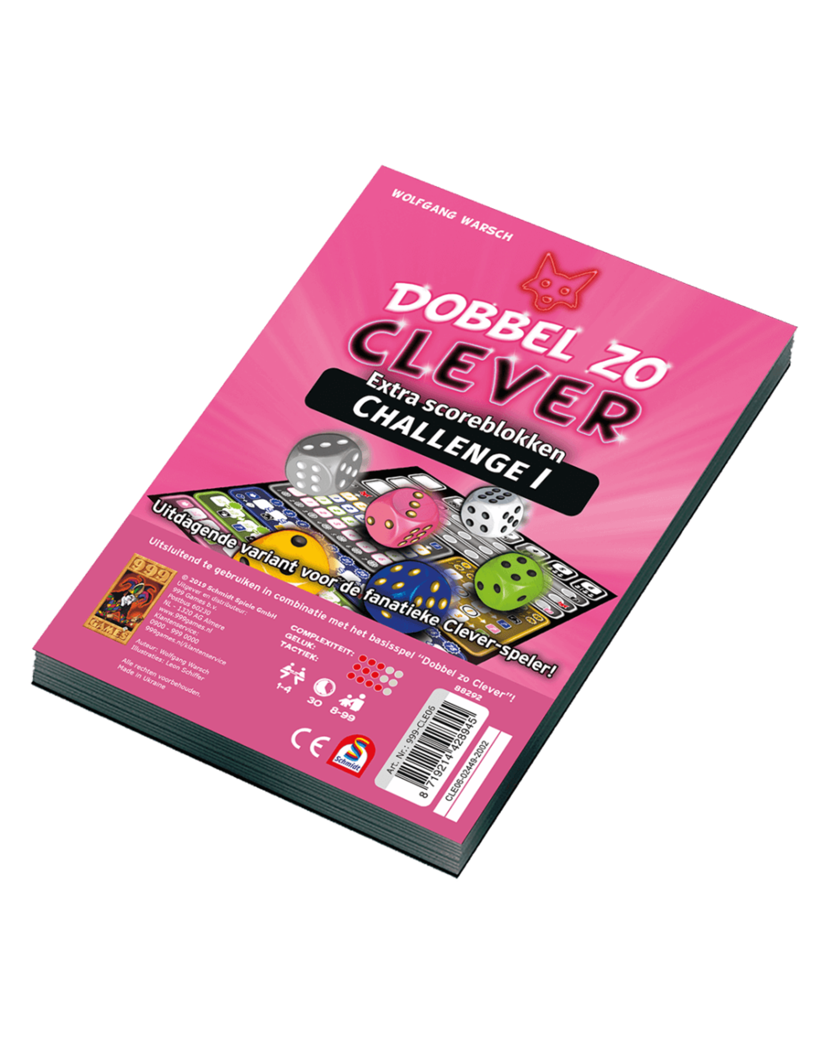 999 Games 999 Games: Dobbel zo Clever Challenge Scoreblok - Dobbelspel