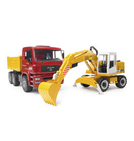 Bruder Bruder 02751 MAN TGA Kiepwagen met Liebherr Graafmachine (1:16)