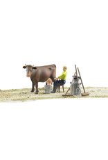 Bruder Bruder Bworld 62605 Boerderij Set met Boer, Koe en Accessoires