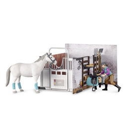 Bruder Bruder Bworld 62506 Paardenstal met Paard, Ruiter en Accessoires