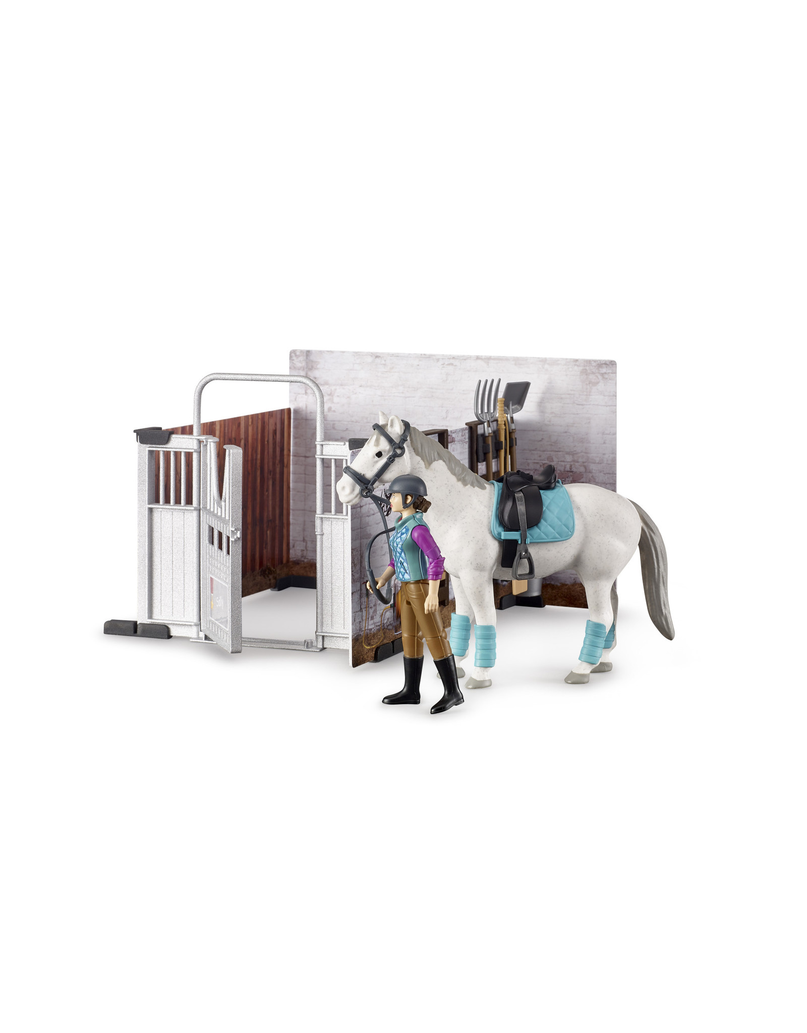 Bruder Bruder Bworld 62506 Paardenstal met Paard, Ruiter en Accessoires