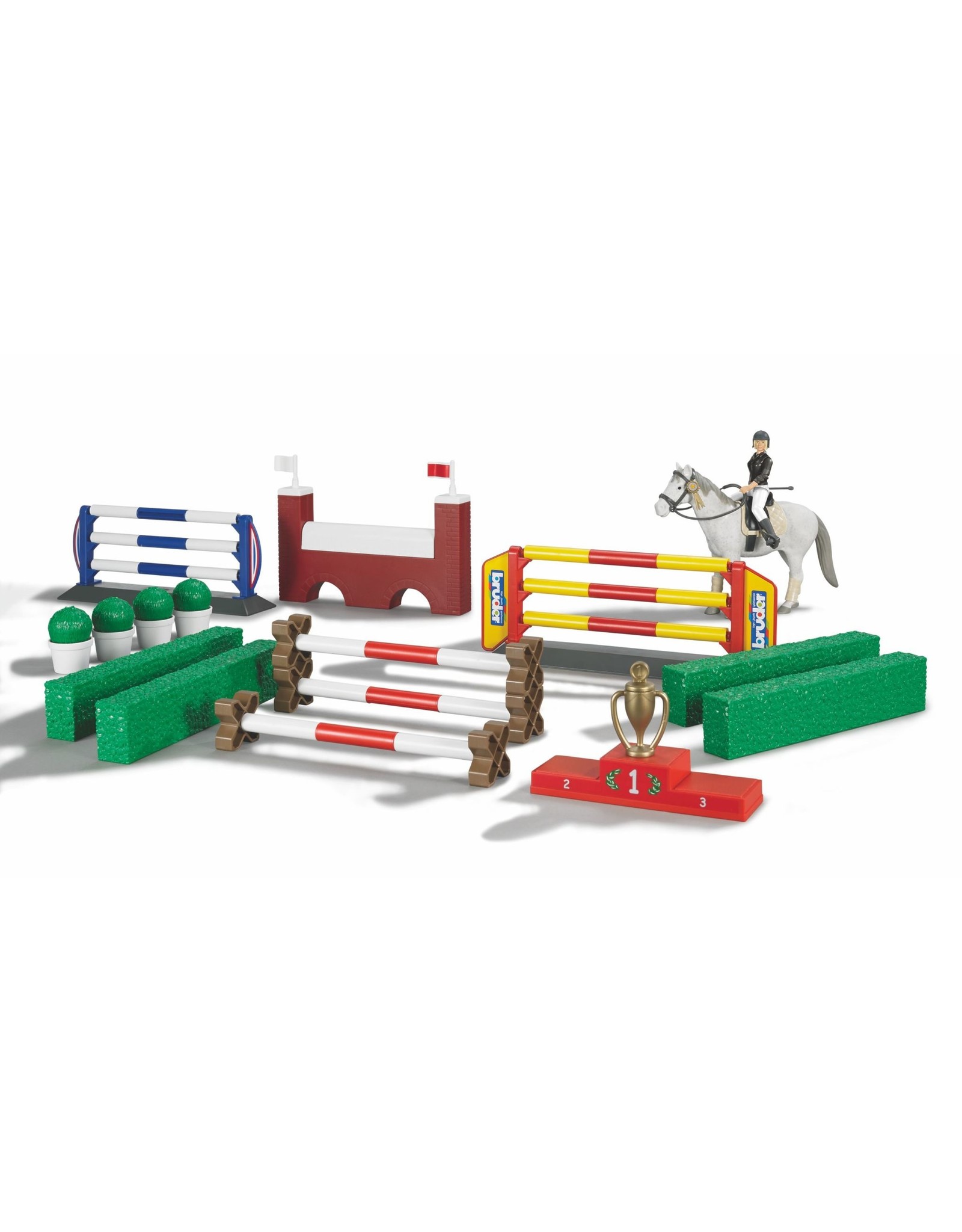 Bruder Bruder Bworld 62530 Springparcours met Paard, Amazone en Accessoires
