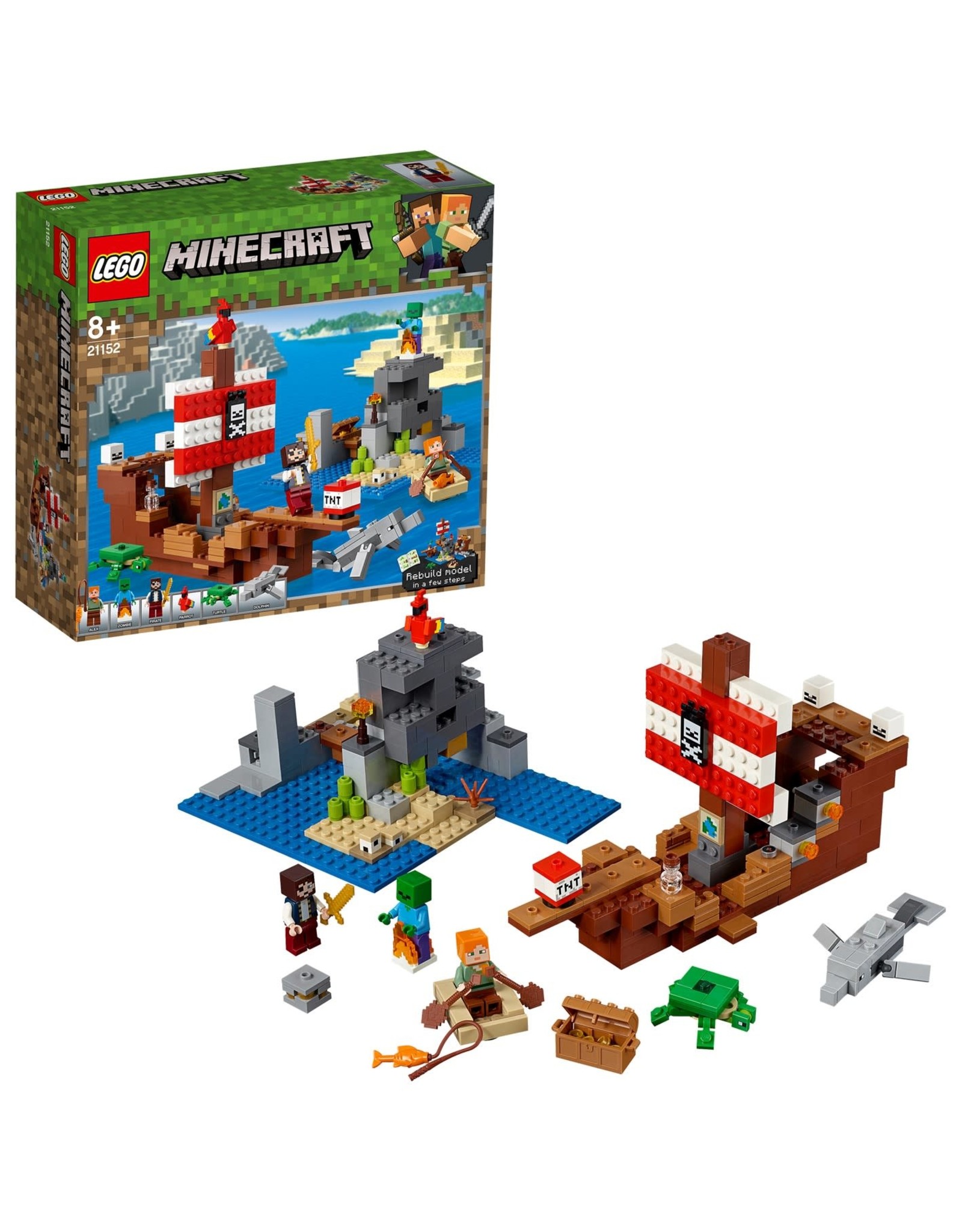 LEGO Lego Minecraft 21152 Avontuur op het Piratenschip