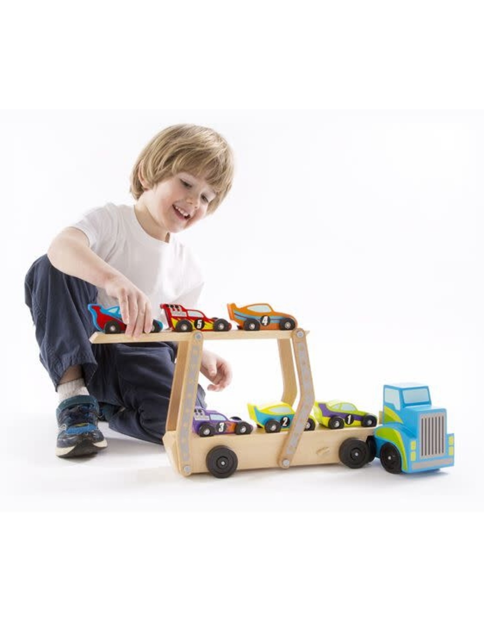 Melissa & Doug Melissa&Doug 12759 Extra Grote Vrachtwagen incl. 6 raceauto's (7-delig)