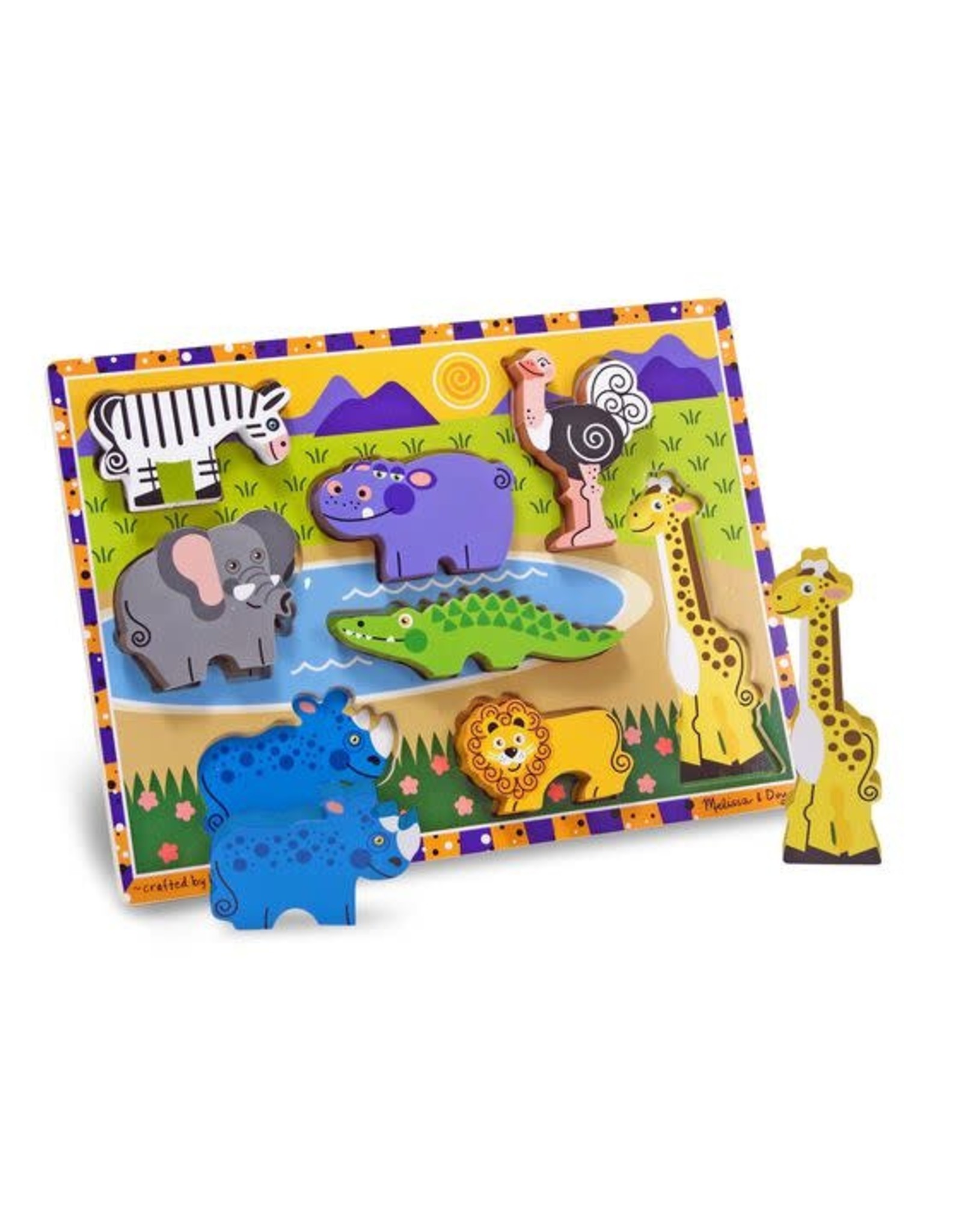 Melissa & Doug Melissa&Doug 13722 Dikke Houten Puzzel Safari (8 stuks)Melissa&Doug