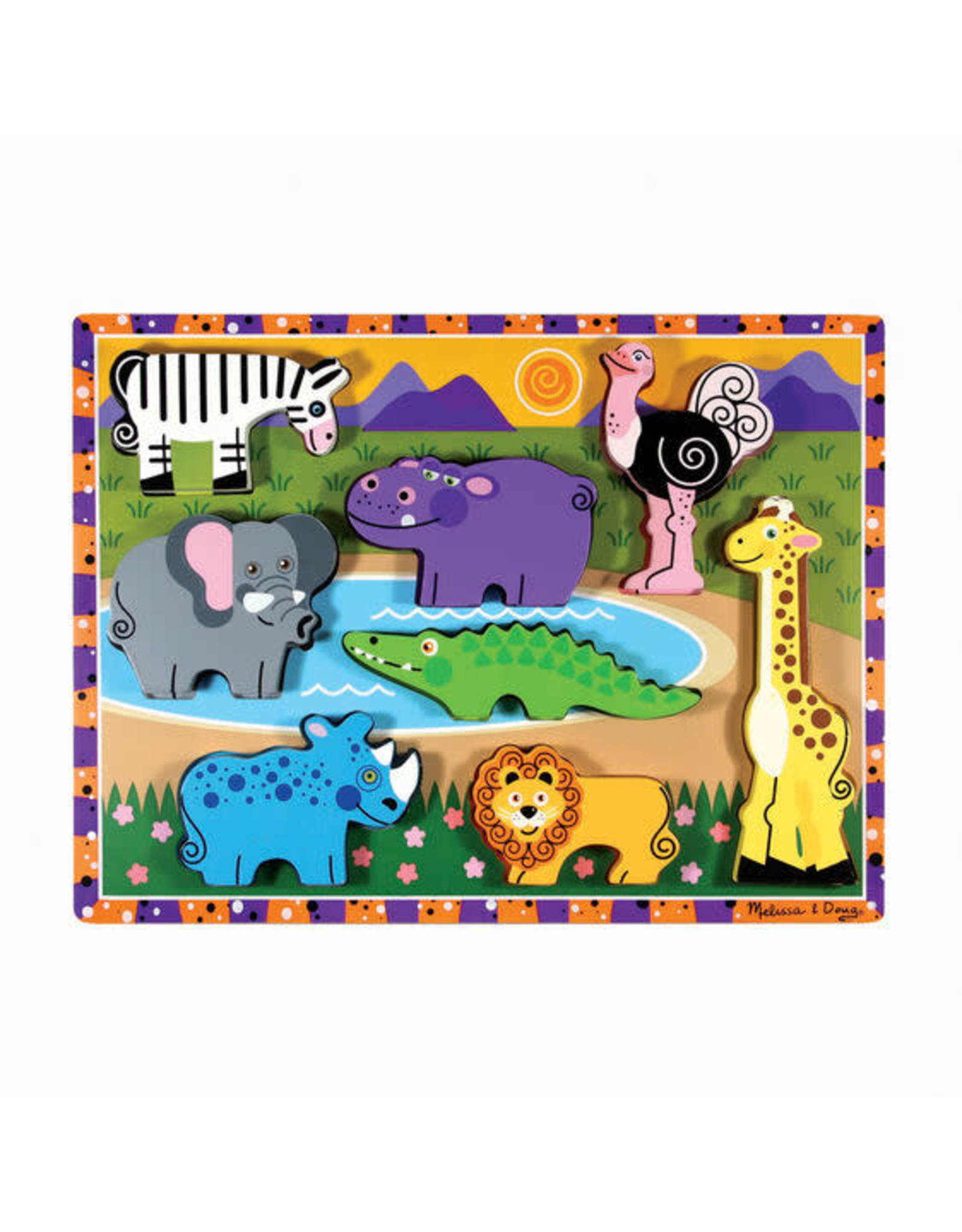 Melissa & Doug Melissa&Doug 13722 Dikke Houten Puzzel Safari (8 stuks)Melissa&Doug