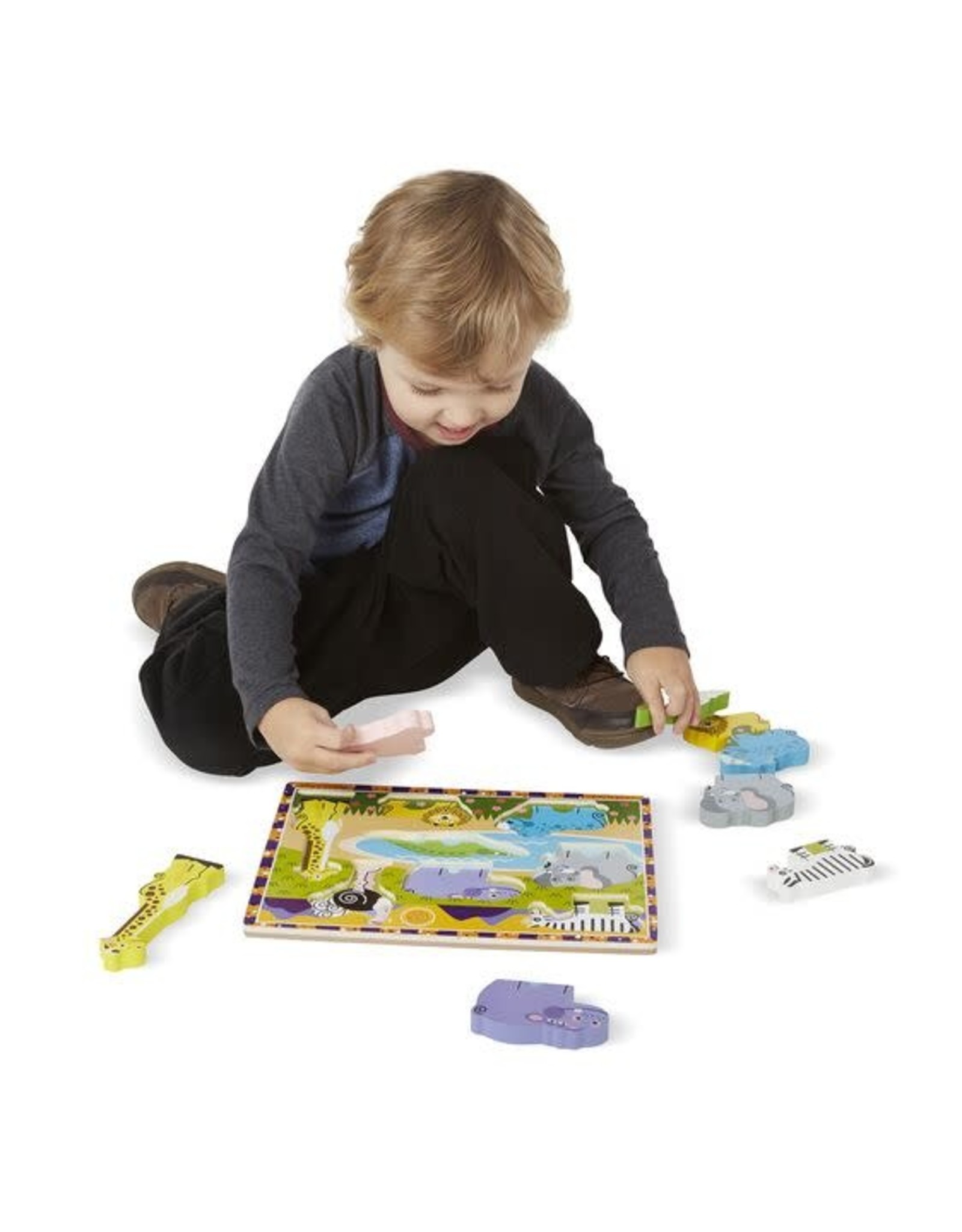 Melissa & Doug Melissa&Doug 13722 Dikke Houten Puzzel Safari (8 stuks)Melissa&Doug