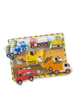 Melissa & Doug Melissa&Doug 13726 Dikke Houten Puzzel Bouwvoertuigen (6 stukjes)