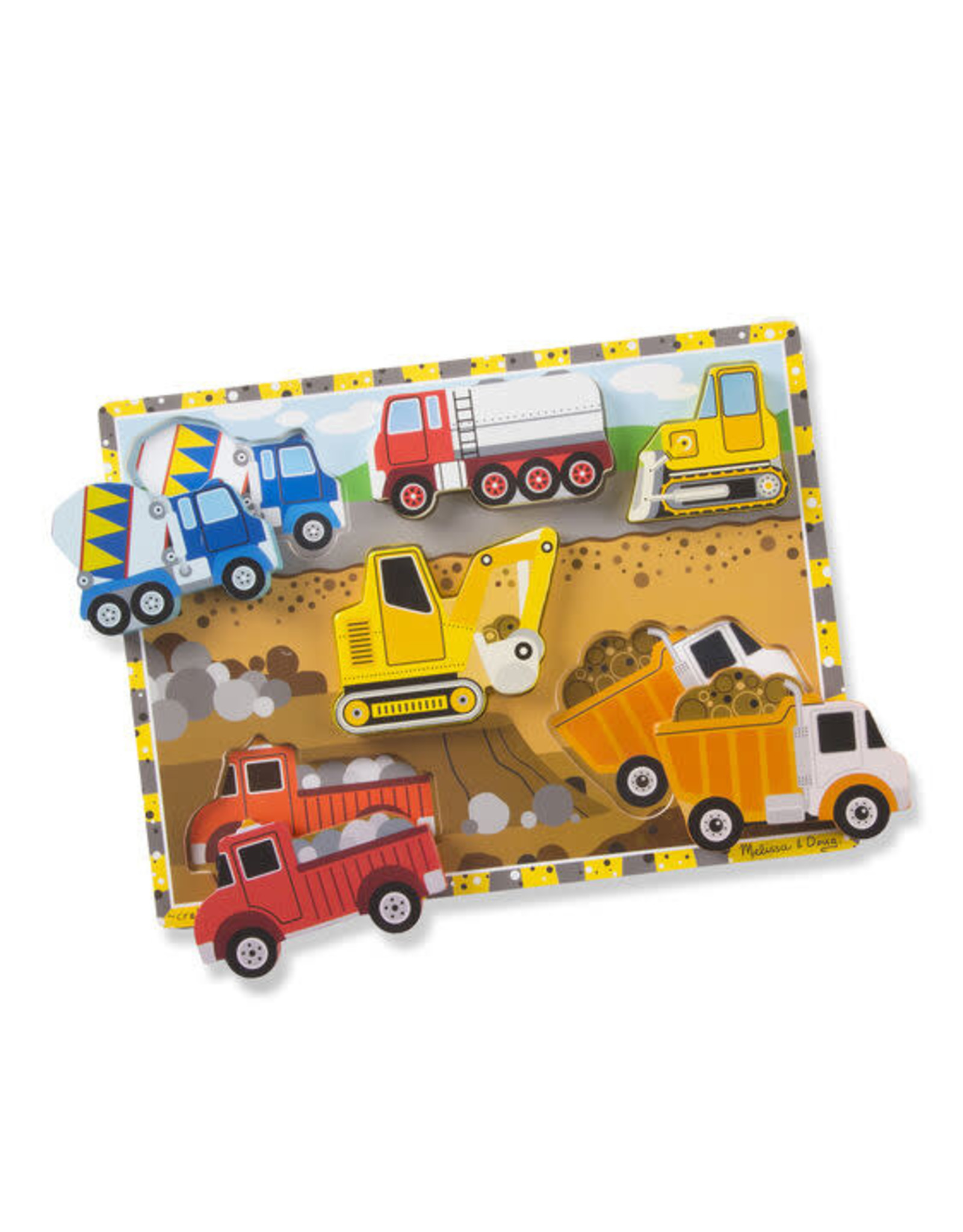 Melissa & Doug Melissa&Doug 13726 Dikke Houten Puzzel Bouwvoertuigen (6 stukjes)