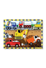 Melissa & Doug Melissa&Doug 13726 Dikke Houten Puzzel Bouwvoertuigen (6 stukjes)