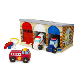 Melissa & Doug Melissa&Doug 14580 Houten Garage met Sloten en 3 Reddingsvoertuigen