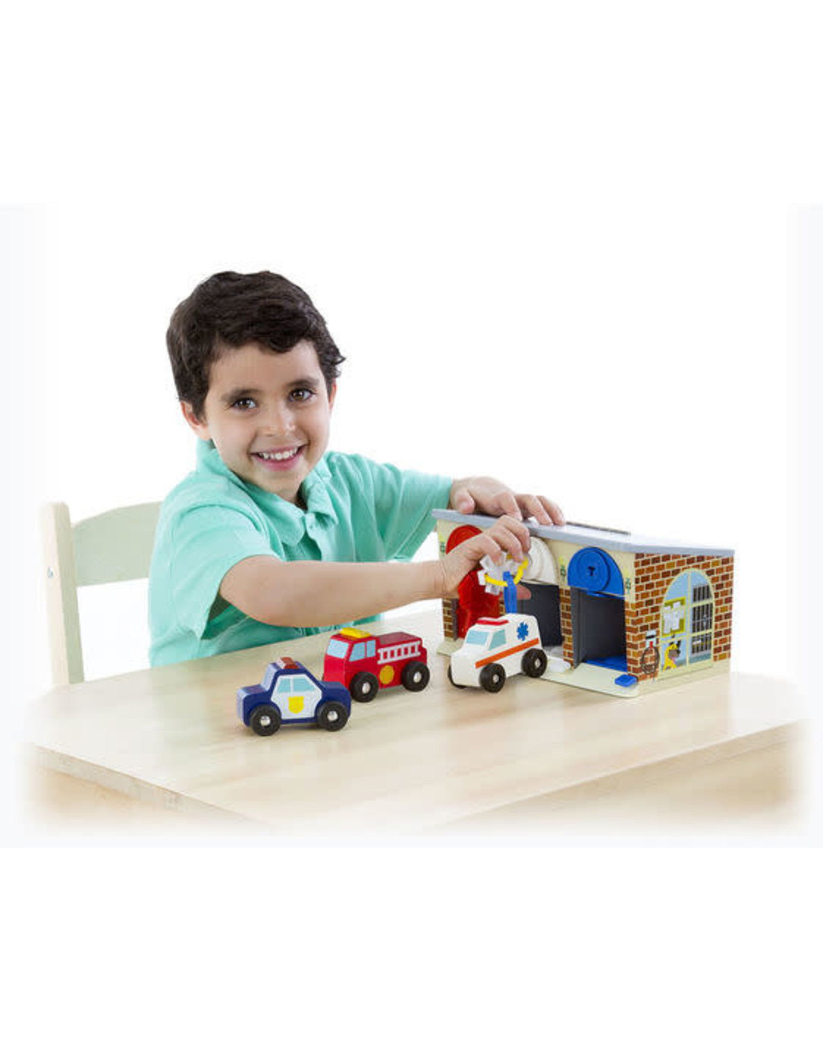 Melissa & Doug Melissa&Doug 14580 Houten Garage met Sloten en 3 Reddingsvoertuigen