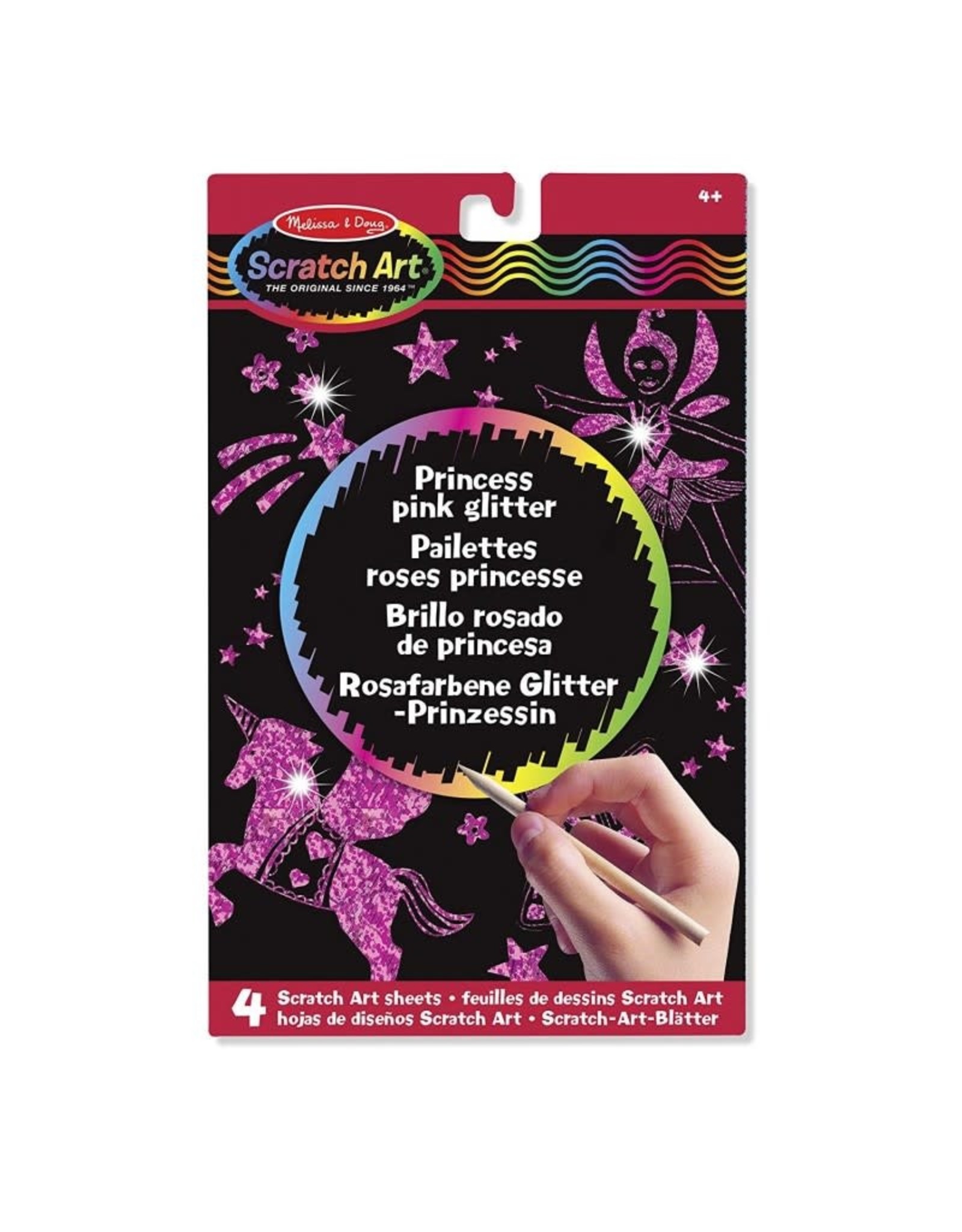 Melissa & Doug Melissa&Doug 15810 Scratch Art-Bladen: Roze Glitter met Prinsessen