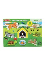 Melissa & Doug Melissa&Doug 19053 Houten Knopjespuzzel Huisdieren (8 stukjes)