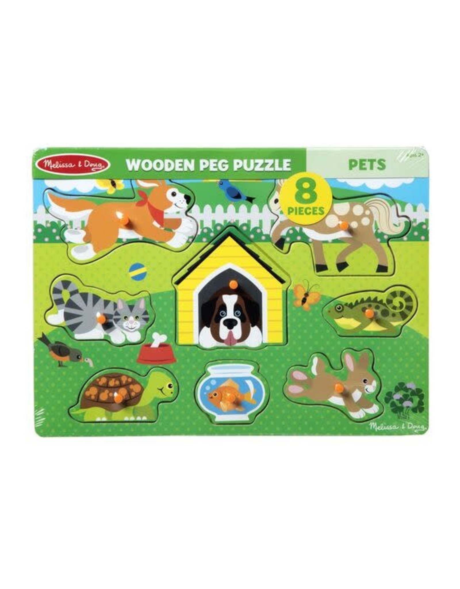 Melissa & Doug Melissa&Doug 19053 Houten Knopjespuzzel Huisdieren (8 stukjes)