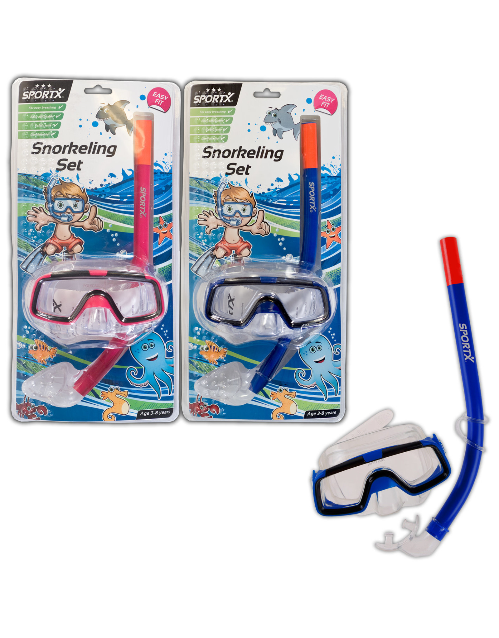 Sportx SportX Kids Snorkelset ***  blauw of roze