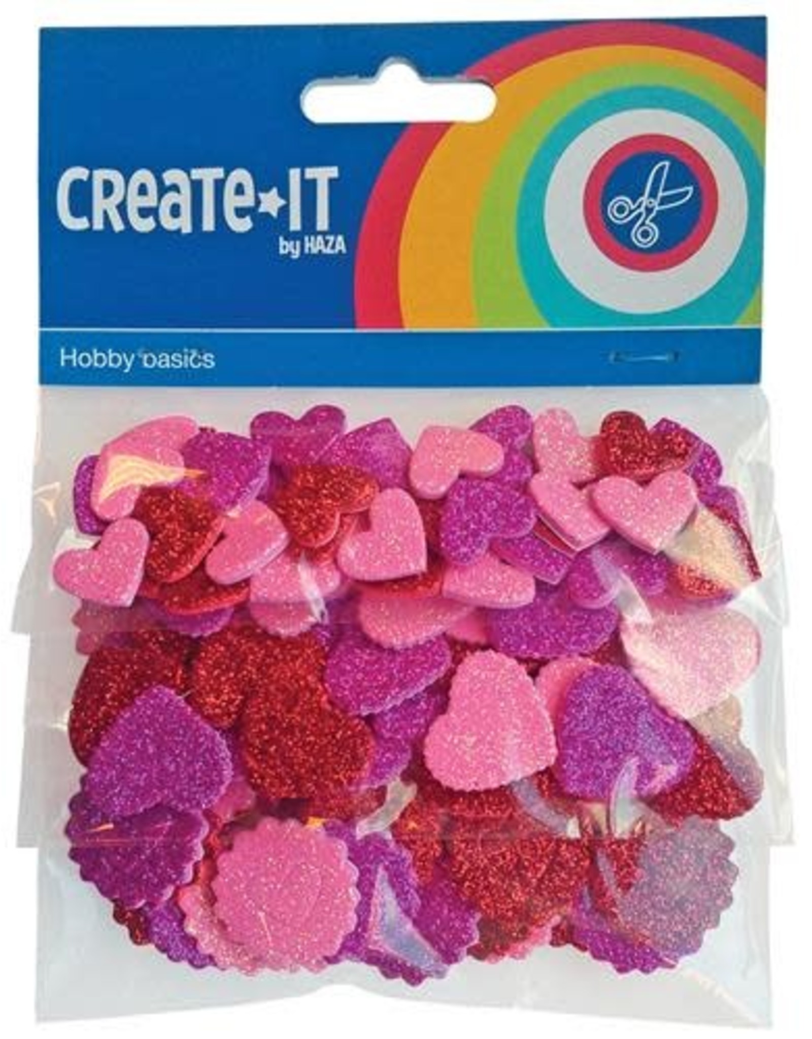 Haza Create-It  132 Foam Hartjes Glitter