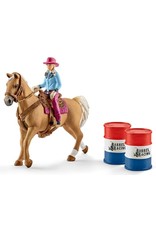 Schleich Schleich Farm World 41417 Barrel Racing met Cowgirl