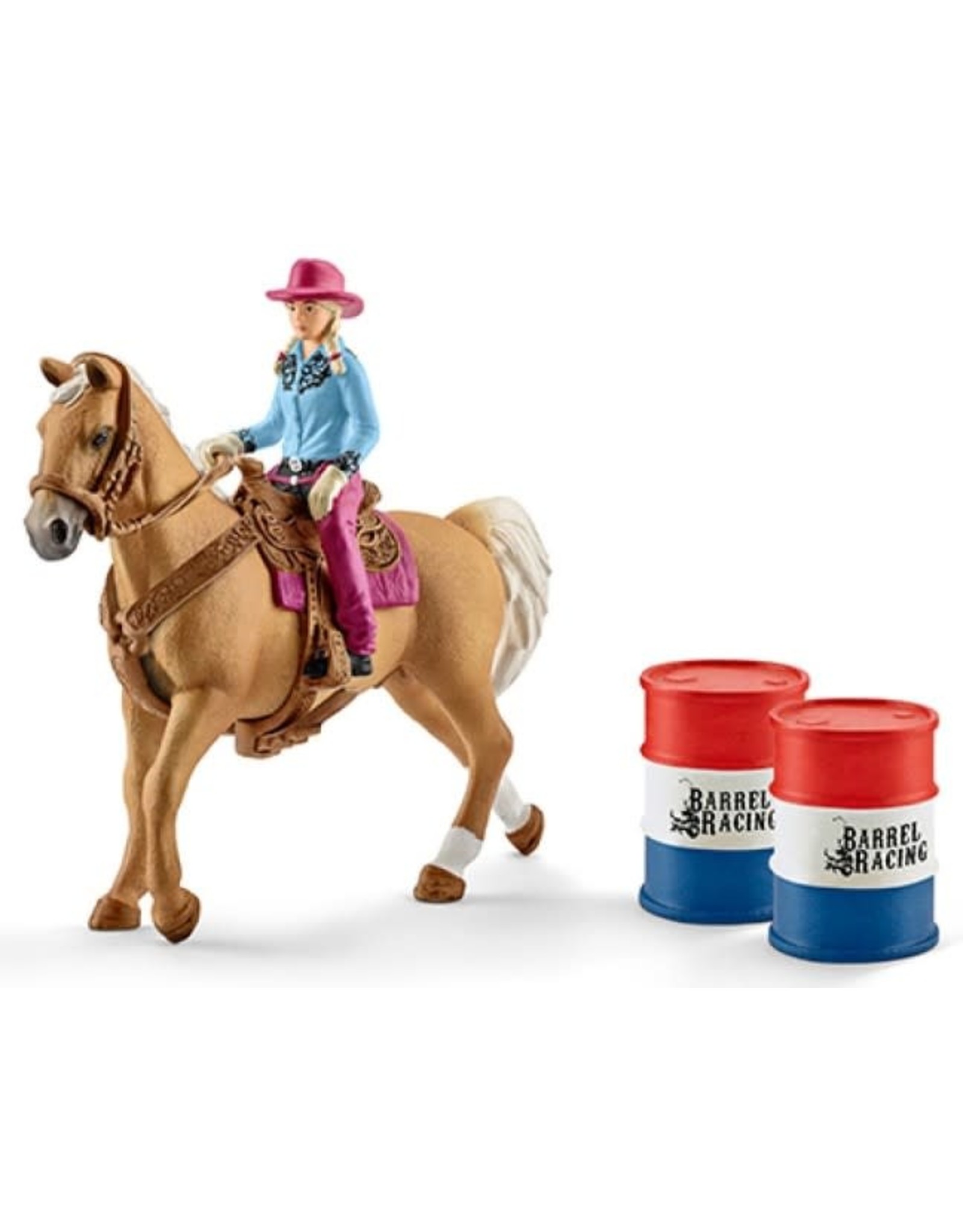 Schleich Schleich Farm World 41417 Barrel Racing met Cowgirl