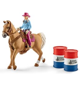 Schleich Schleich Farm World 41417 Barrel Racing met Cowgirl