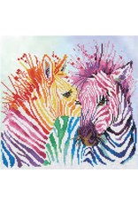 Diamond Dotz Diamond Dotz Rainbow Zebras : 40x40 cm (DD8.005)