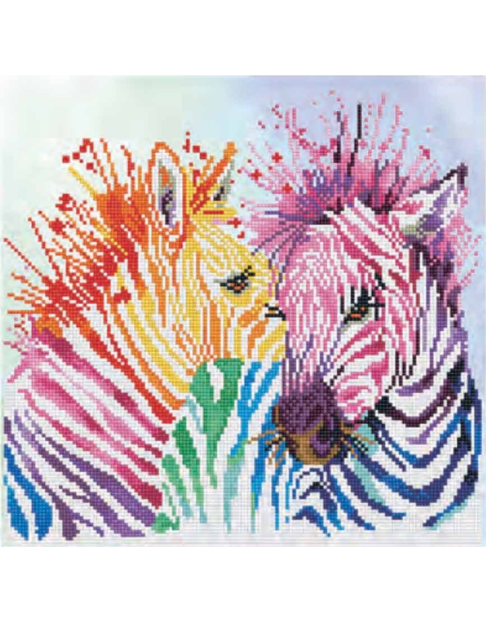Diamond Dotz Diamond Dotz Rainbow Zebras : 40x40 cm (DD8.005)