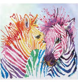 Diamond Dotz Diamond Dotz Rainbow Zebras : 40x40 cm (DD8.005)