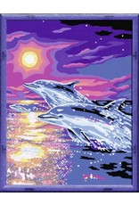 Ravensburger Schilderen op Nummer 282616 Dolfijnen in Zonsondergang