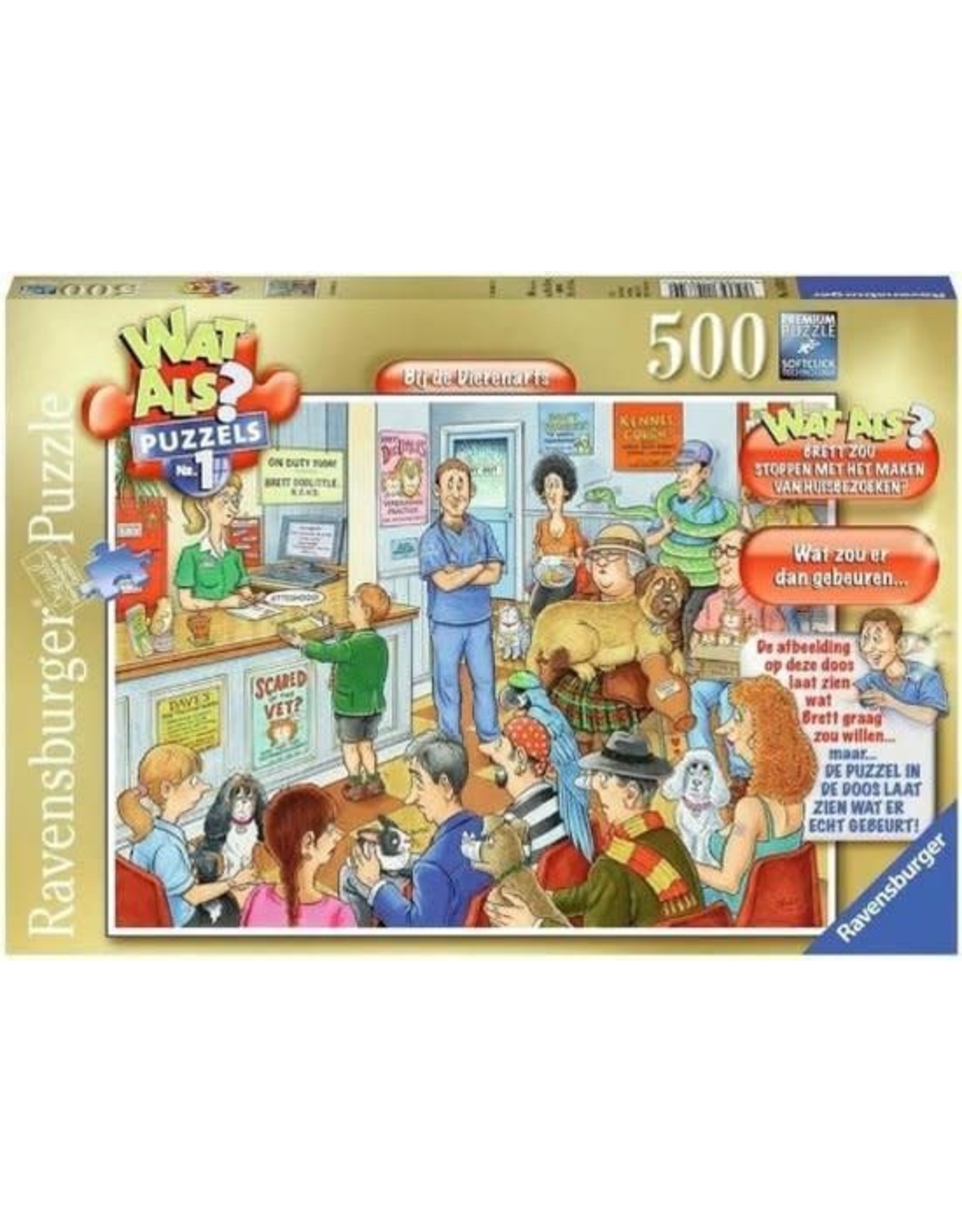 Ravensburger Ravensburger puzzel 148349 Wat als? 1  Bij de dierenarts 500 stukjes