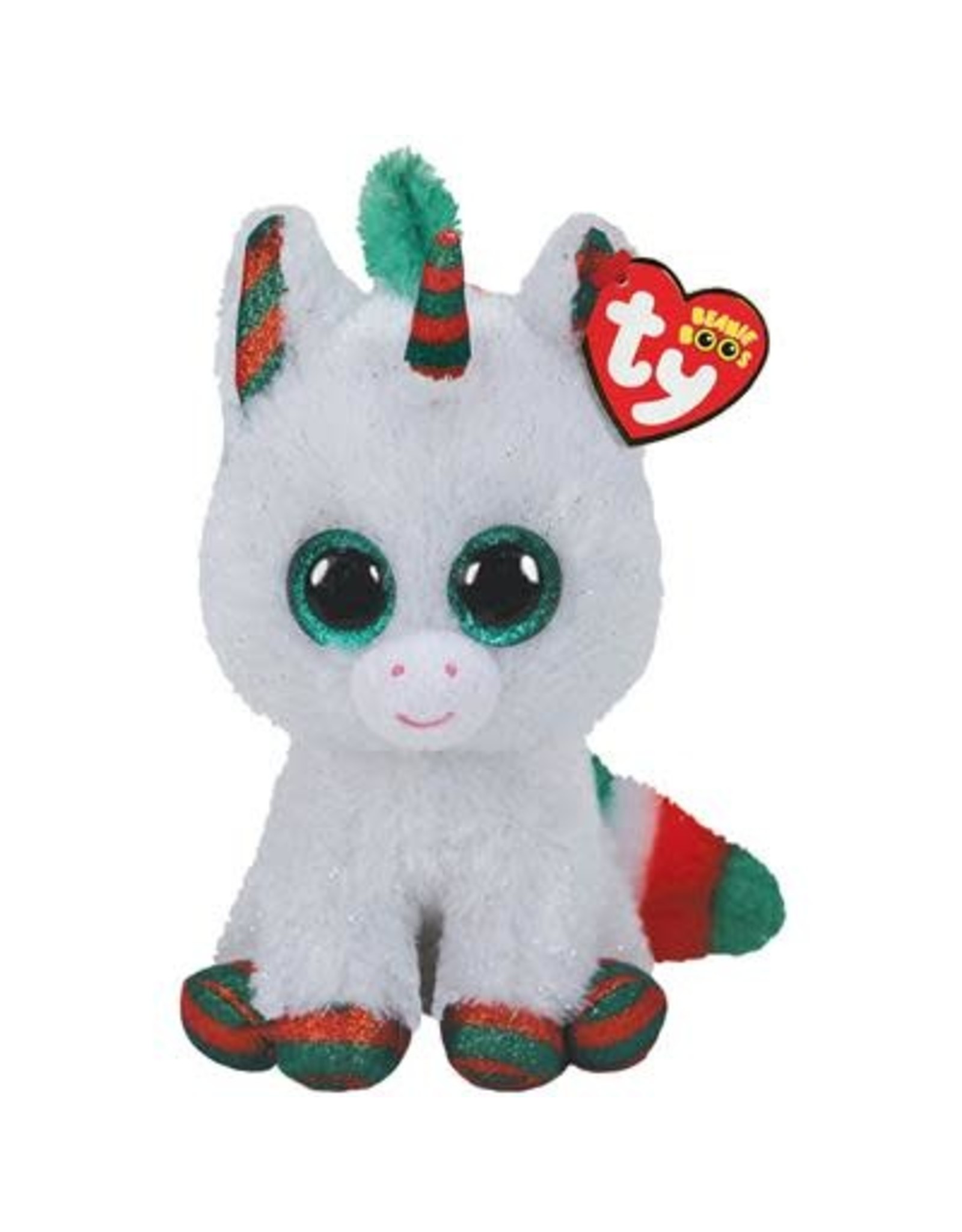 Ty Ty Beanie Boo's Kerst Snowfall  de Witte Eenhoorn 15cm