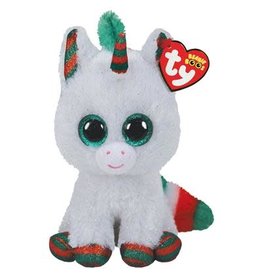 Ty Ty Beanie Boo's Kerst Snowfall  de Witte Eenhoorn 15cm