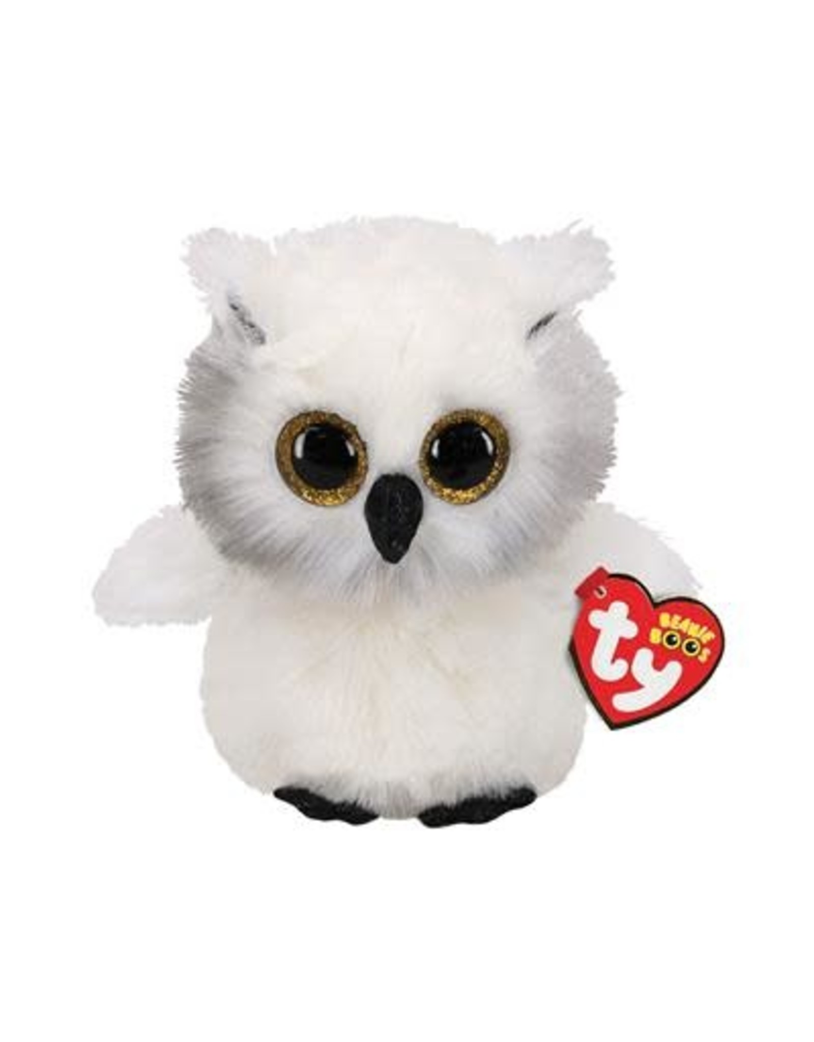 Ty Ty Beanie Boo's Austin de wit/grijze uil 15 cm