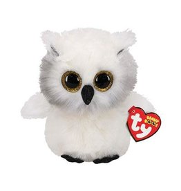 Ty Ty Beanie Boo's Austin de wit/grijze uil 15 cm